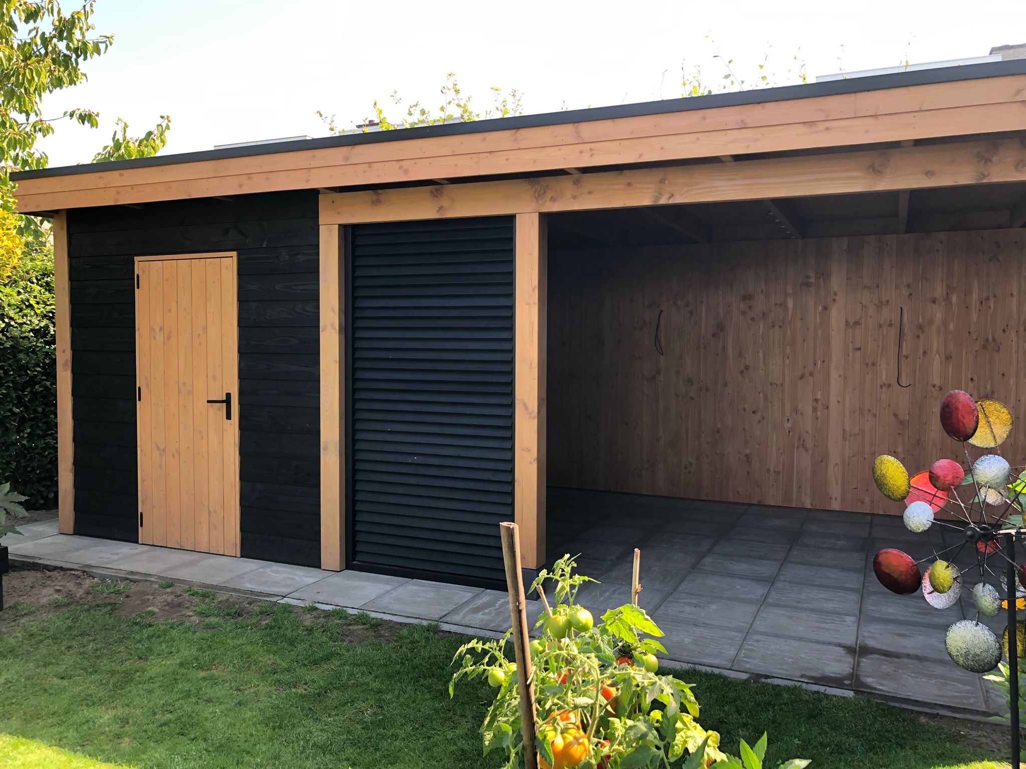 Houten Overkapping met schuifwand Hilvarenbeek